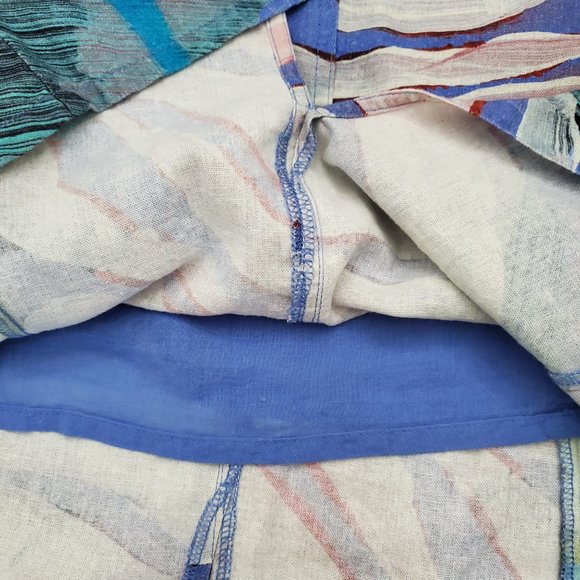 Claire Desjardins Linen Blend Watercolor Below the Surface Sleeveless Dress - Picture 14 of 15